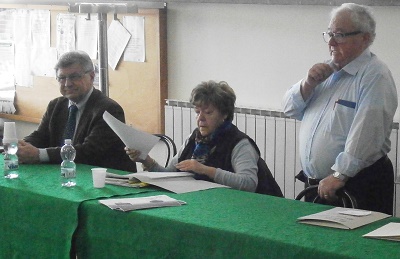a Forano, Il Presidente dell'ANCESCAO, Liberati, durante la presentazione del Progetto "Benvenuti in Sabina" a cura del prf.Di Gregorio. 
